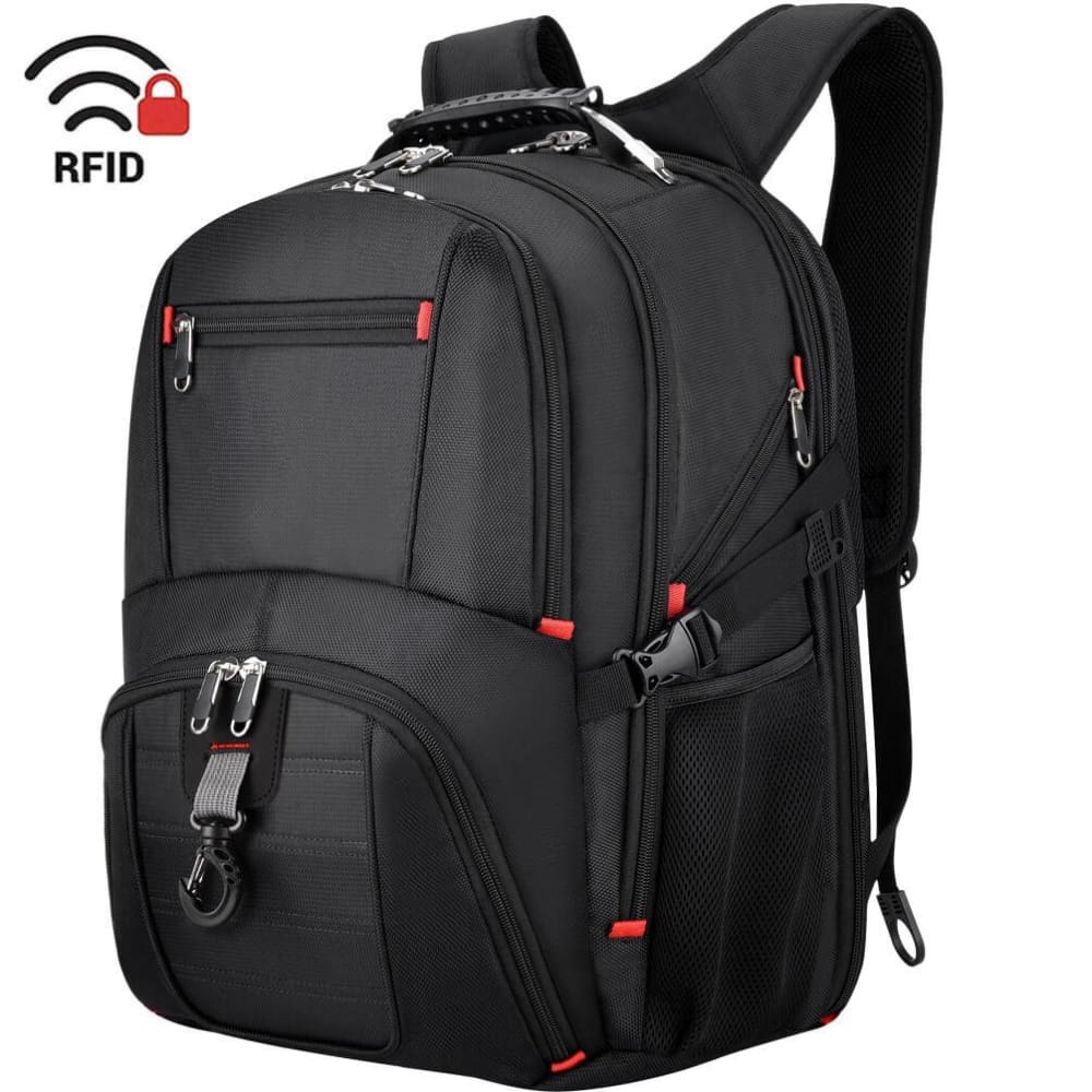 Vbiger Unisex Business Daypack with USB Charging Port and Earphone Hole Fits 17.3 Laptop - Backpacks