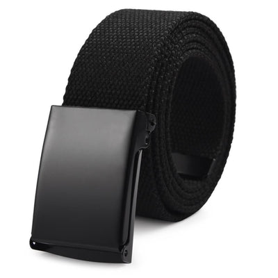 Vbiger Unisex Canvas Belt Solid Color Belt Fashionable Waist Band for Both Men and Women Black - Belt