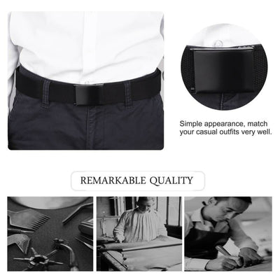 Vbiger Unisex Canvas Belt Solid Color Belt Fashionable Waist Band for Both Men and Women Black - Belt