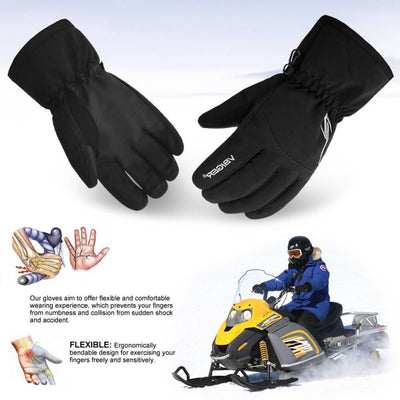 Vbiger Unisex Winter Warm Gloves Full-finger Snowboard Gloves Waterproof Sports Gloves - Gloves