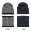 Vbiger Warm Knitted Hat and Circle Scarf with Fleece Lining 2 Pieces - Hats