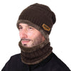 Vbiger Warm Knitted Hat and Circle Scarf with Fleece Lining 2 Pieces - Hats