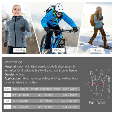 Vbiger Winter Gloves Touch Screen Gloves Anti-slip Cycling Gloves Sport Gloves - Gloves