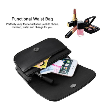 Vbiger Women Waist Pack PU Leather Waist Bag Casual Fanny Pack with Adjustable Strap and Stripe Pattern Black - Bag