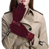 Womens Fashionable Flocking Touchscreen Warmer Lace Gloves - Gloves